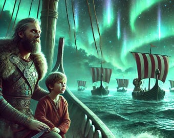 Legacy of the North - Viking Generations Under the Northern Lights - Framed Poster