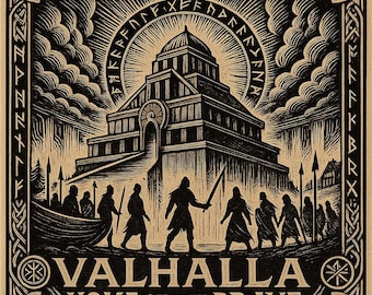 Viking Valhalla Art Work • Framed Norse Myth Wall Art