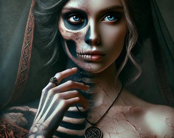 Hel, the Veiled Ruler of Helheim - Framed Poster