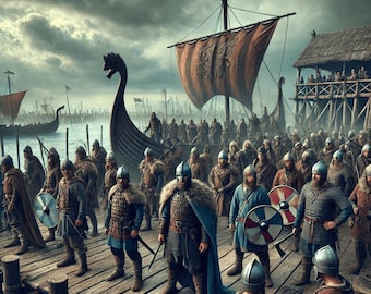 Call to Voyage - Viking Warriors Embark - Framed Poster