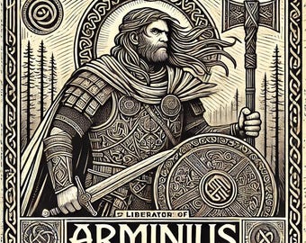 Arminius Framed Poster – Germanic Warrior Wall Art, Teutoburg Forest Hero, Ancient History Print