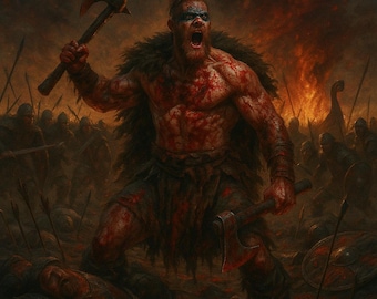 The Last Stand of the Berserker • Framed Norse Mythology Wall Art