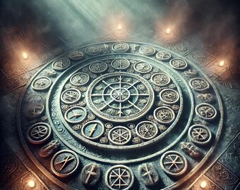Mystic Wall Art Print - "The Ancient Rune Circle of Power"