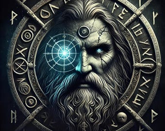 Odin’s Gaze of Wisdom and Power - Mystic Wall Art Print
