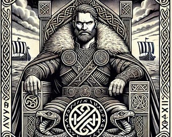 Ivar the Boneless Wall Art – Legendary Viking Leader, Framed Norse Mythology Poster, Nordic Heritage Gift