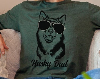 Husky dad long sleeve t-shirt, Siberian Husky dad shirt, Husky owner gift, Husky dog dad Gift, mens Husky dad tshirt, Husky dad