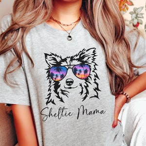 Sheltie Mama t-shirt, womens Sheltie dog shirt, Sheltie owner gift, Sheltie Mom t-shirt, Sheltie mama tee, Sheltie lover gifts, Sheltie mom