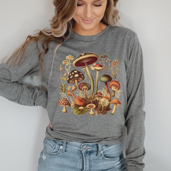 Fungi Lover Long Sleeve Tshirt, Mushroom Lover Gift, Forager, Mushroom Enthusiast Gift, Mycologist Gift, I Love Mushrooms T-shirt, Mycology