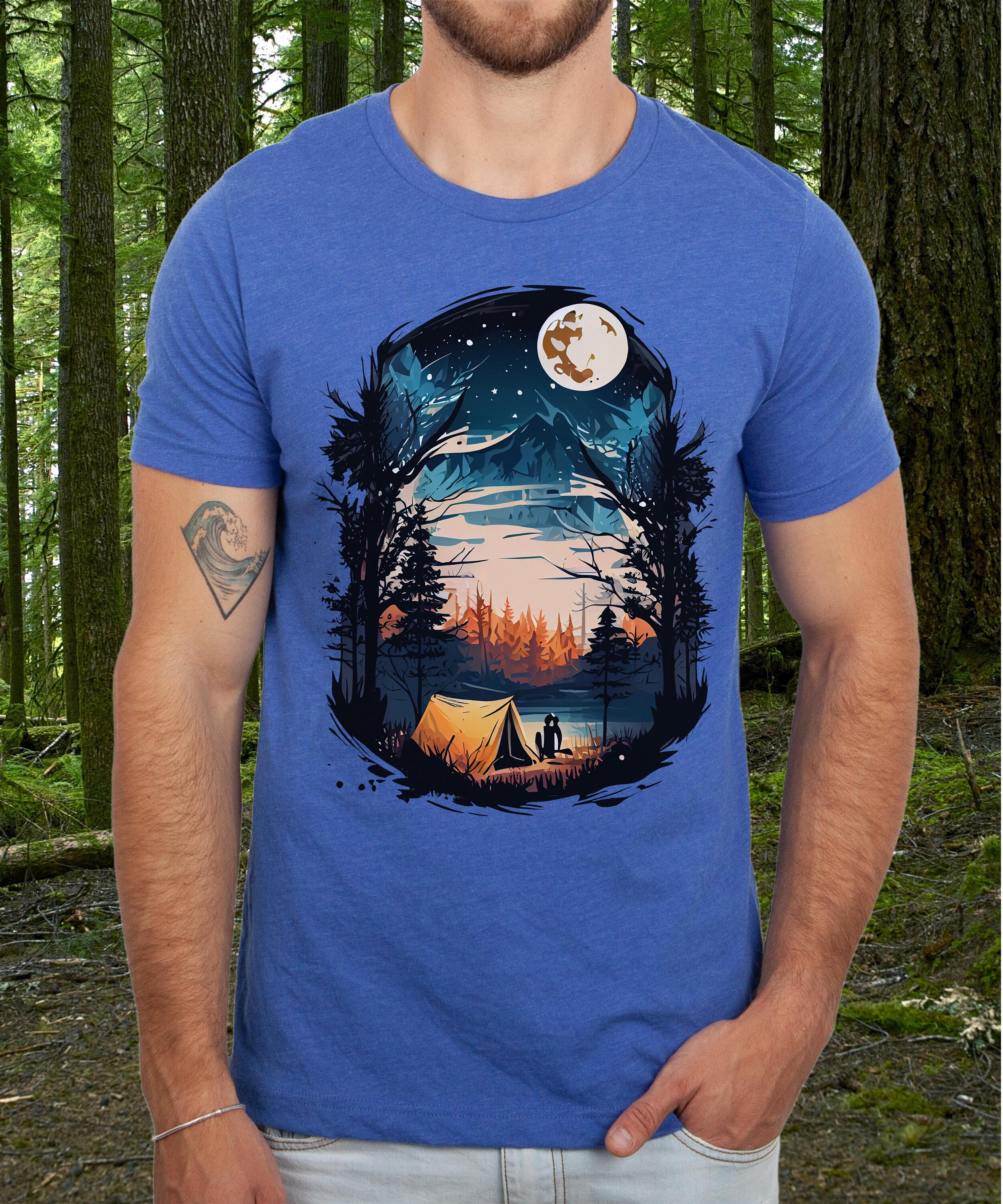 Mens Mountain Camping Tshirt Mens Camping Shirt Camping Etsy