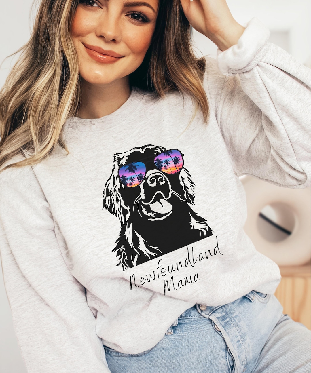 Newfoundland Dog Mama Sweatshirt, Womens Newfoundland Dog Shirt