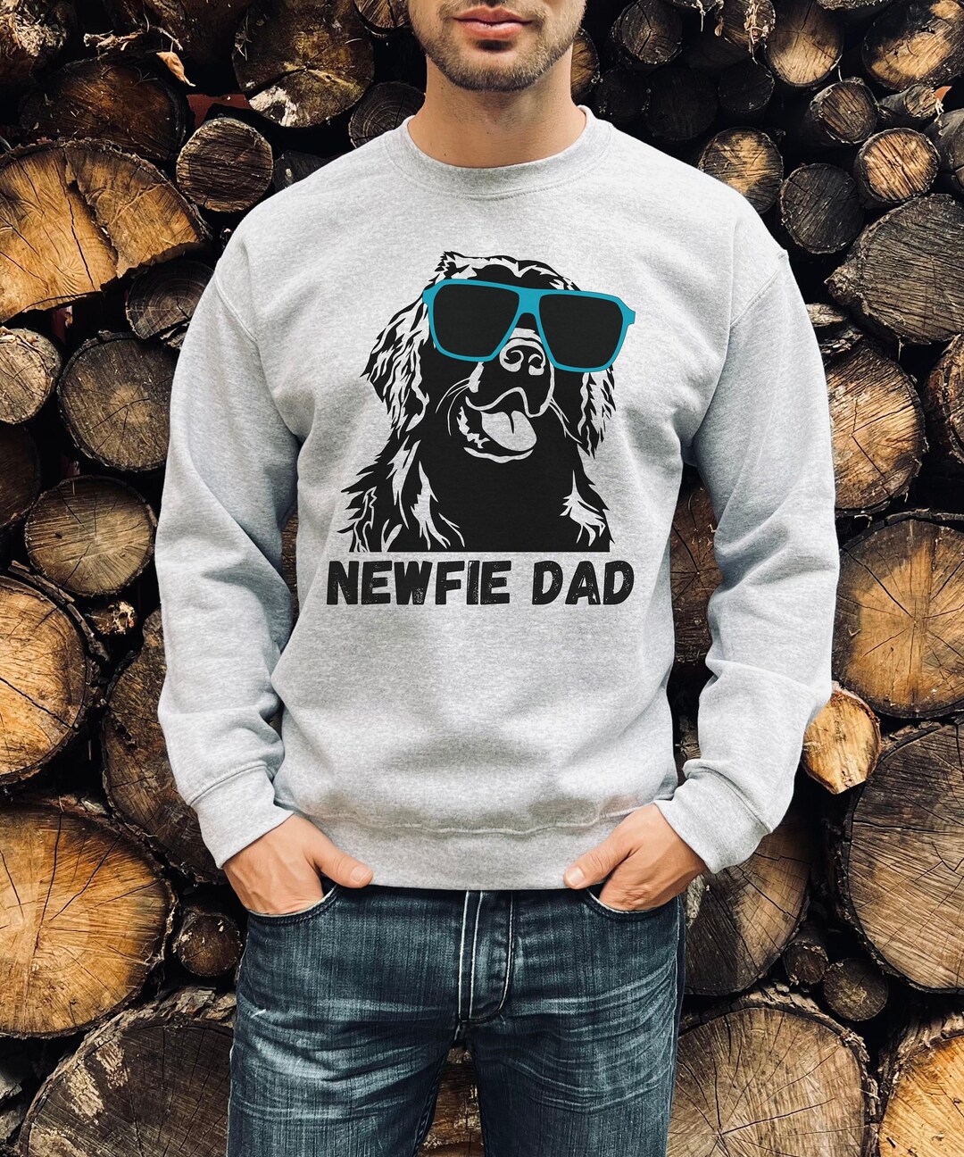 Newfoundland Dog Dad Sweatshirt, Mens Newfoundland Dog Shirt, Guys