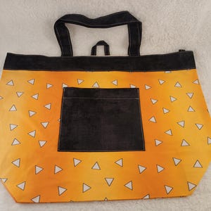 Tote Bag- Demon Slayer Orange Triangles