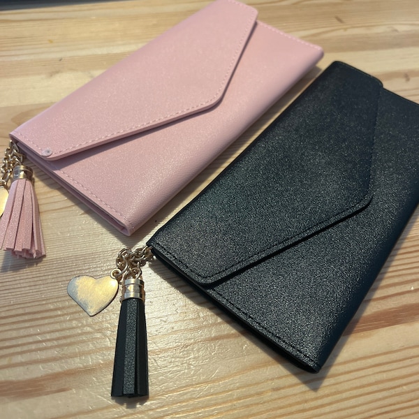 Pretty in Pink Cash Leather Slim Wallet (limited quantities available in BLACK as well)