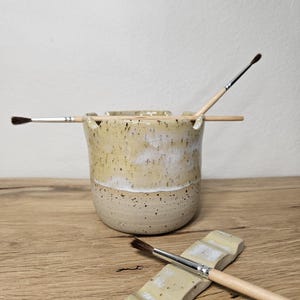 Juego de vasos para pinceles / Vaso para pintura / Vaso para agua de arcilla / Soporte para pinceles / Reposapinceles / Materiales de pintura / Accesorios de pintura / Cerámica hecha a mano