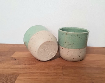Vegvisir Tonbecher Set - 2 Wikinger Becher Aus Keramik, Handgefertigt In Deutschland, 200 Ml