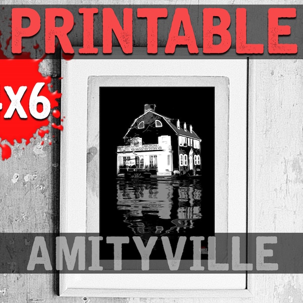 Printable Amityville Horror House Art | Digital Print | 4x6 Custom Art | Haunted House | Paranormal