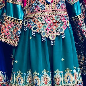 Traditional Afghani handmade embroidered Kuchi dress | Afghani Kochi Dress | Afghan Hand Embroidered long frocks | Afghani Eid Wedding dress