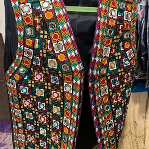 Afghan Traditional Hand Embroidered Waistcoat | Afghani vest | Afghan Crystal Embroidered Vest | Kids Embroidered Vest | Pashtoon Waistcoat