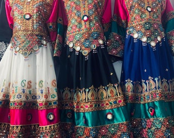 Traditional Afghani handmade embroidered dress | Afghani Kochi Dress | Afghan Hand embroidered long frocks | Afghani wedding dresses，