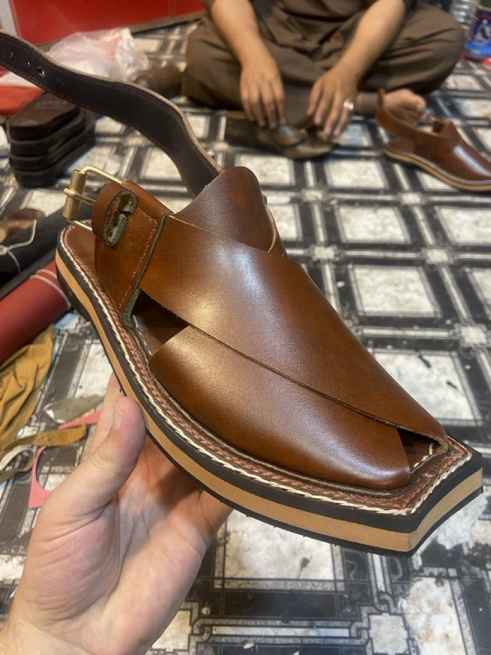 Handmade, leather sandals from artisans and craftsmen in Pakistan Shoes | Handmade Leather Sandals From Artisans And Craftsmen  main image 4