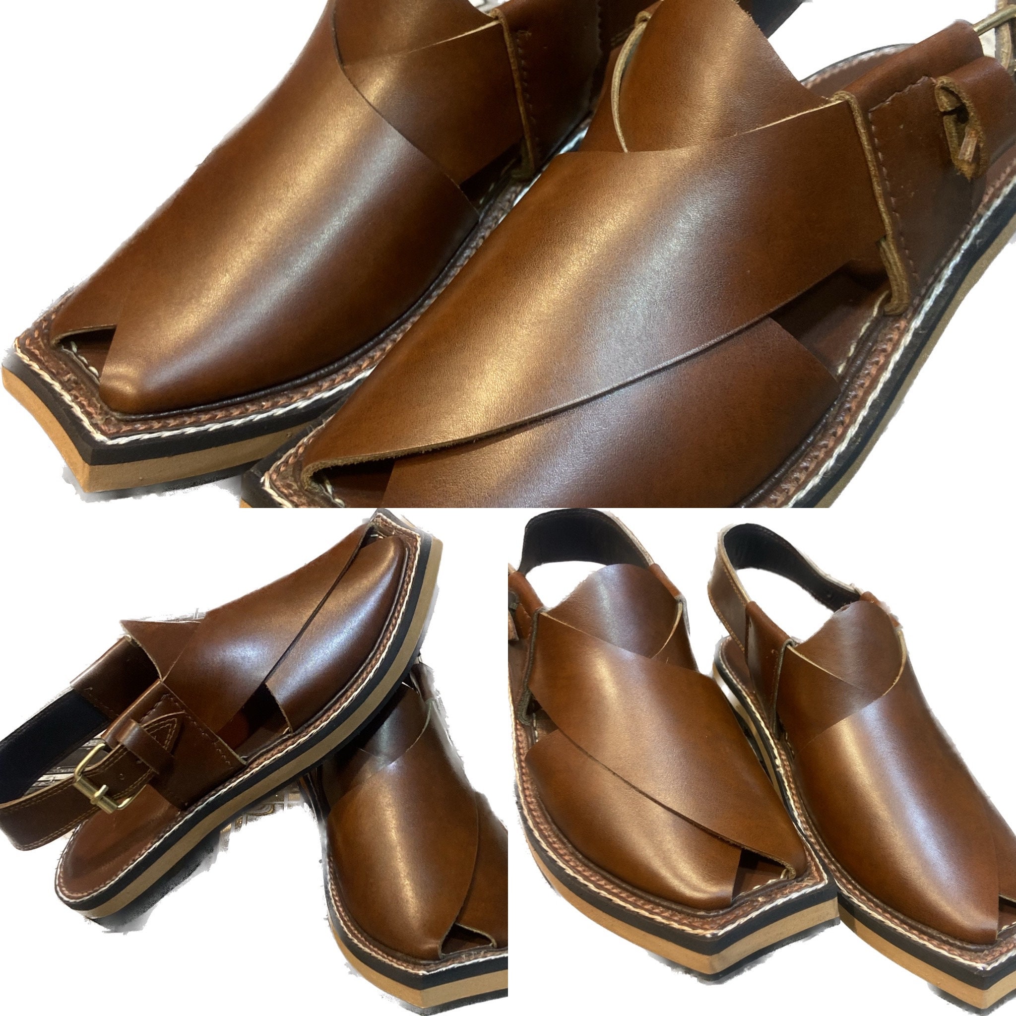Kaptaan Chappal Men Sandal Shoes Brown Genuine Leather Upper Ethnic Size 8.5US NEW COLE HAAN BURGANDY MEN main image 3
