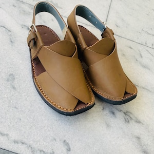 Handgemaakte leren peshawri chappal-sandalen voor baby en kinderen, eid-cadeau, traditionele schoenen babyjongen