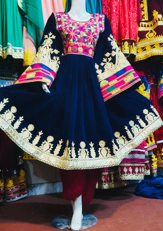 Traditional Handmade Afghani Charma Dozi Kuchi Dress