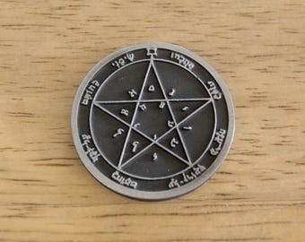 2nd Pentacle of Venus Coin - The Greater Key of Solomon Grimoire - Solomons 44 Planet Seals - Gothic Occult Coins - 1.25 Inch Coin