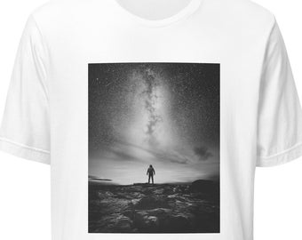 Space shirt, nature photo tee, milkyway t-shirt, black and white photography, unisex graphic shirt, desert tee, astronomy shirt, galaxy tee