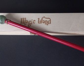 Alex Russo wand with real gems and fluorite stone