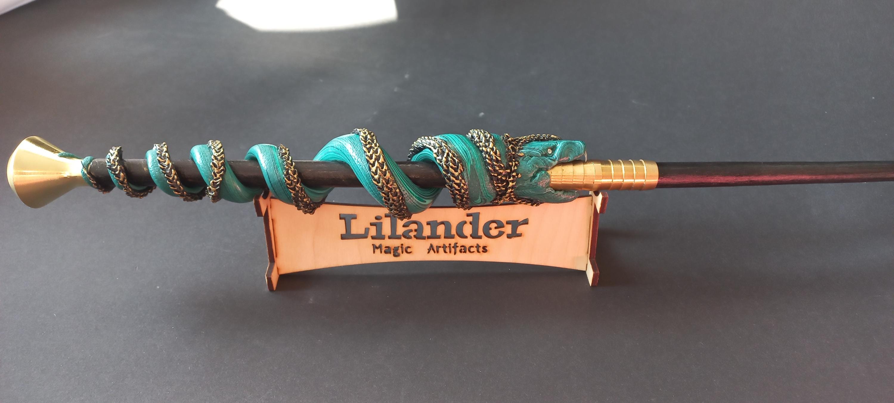 Serpentus Furor Basilisk Snake Slytherin Wooden Wand Harry Potter