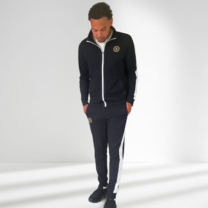 Balling Black Running Training Tracksuit Gold Logo