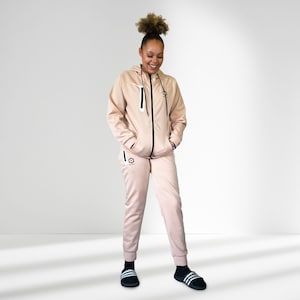 Balling Hexagon Peach Zip-Up Hoodie Tracksuit - Limited Edition