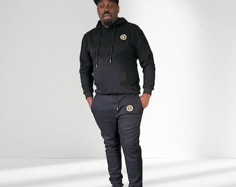 Chándal clásico con capucha negra 100 % algodón