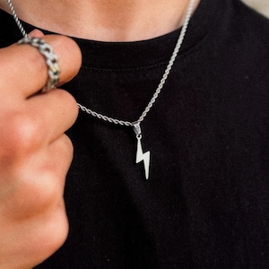Bliksemketting heren - 2 mm touwketting - flitsketting zilver - streetwear-sieraden - waterdicht en lichtecht - cadeau-idee