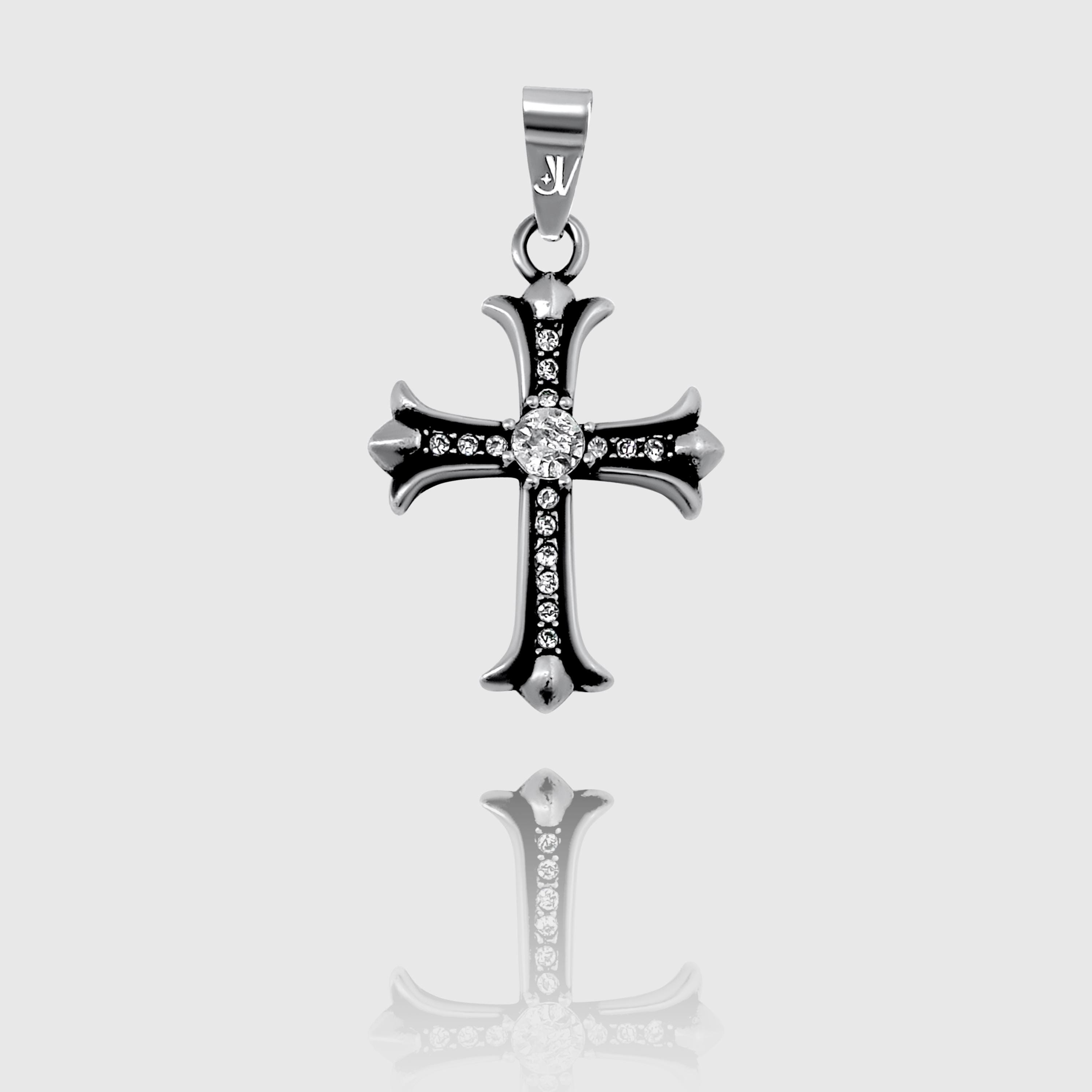 Y2K Cross Pendant Silver | Y2K Jewelry | Shiny Cross Pendant