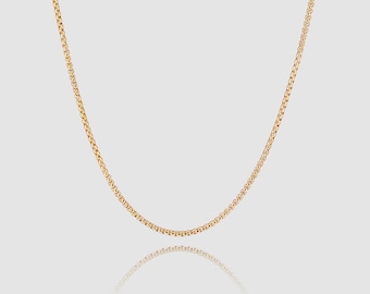 Gold Box Chain Heren - 2,5 mm Box Ketting - Gouden Ketting Heren - Mode Gouden Sieraden - Minimalistische Ketting - Basic Chain Gold Heren - Cadeau Idee