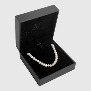 Chaîne de perles d'eau douce pour homme Chaîne de vraies perles Collier de perles pour homme Taille de perle de 5-6 mm Longueur réglable de 45 5 cm Chaîne d'été pour homme image 5