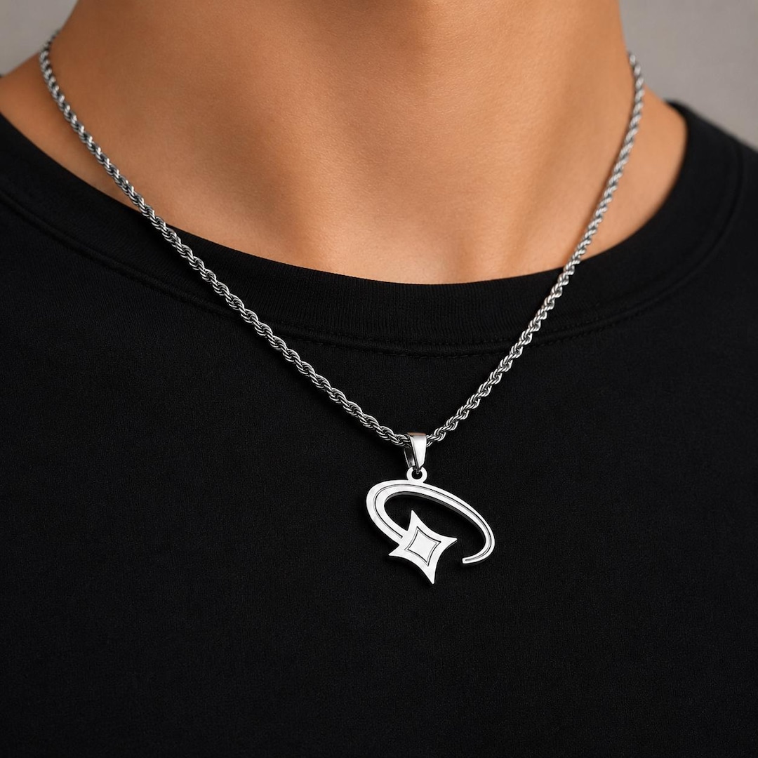Shooting Star Chain Men - 3mm Rope Necklace - Woo Pendant - Star