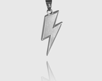 Silver Lightning Pendant Men | Flash Pendant Silver | Streetwear Jewelry Men | Silver Accessory Men | Thunderbolt Pendant | Gift Idea