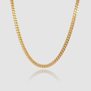 Cuban Link Chain Gold - 6mm Cuban Necklace - Chunky Gold Chain Men - Miami Link Chain - Gold Jewelry Men - Waterproof & Non Fading