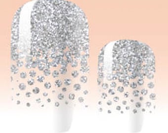 Silver Specks Glitter Nail Wraps