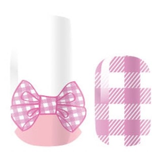 Gingham and Bows Nail Wraps