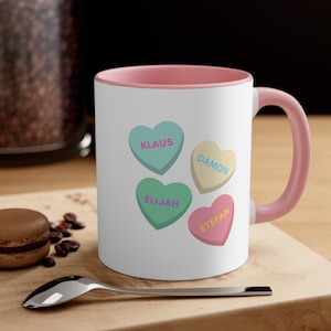 Vampire Valentine&#39;s Day Mug | 11 OZ coffee mug | Damon, Stefan, Klause, Elija, Salvatore Brothers, Mikaelson, TVD Merch,Valentine&#39;s Gift