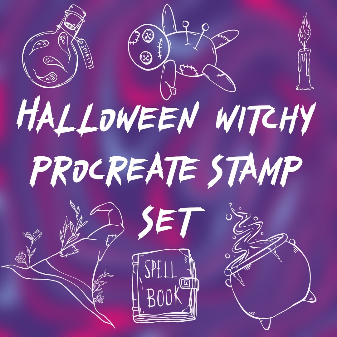 Halloween Witchy Procreate Stamp Set - Etsy