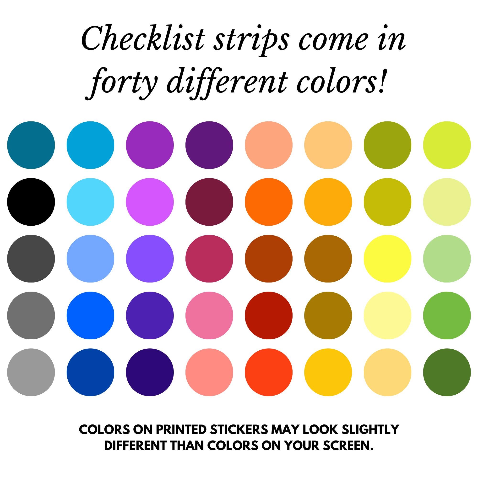 Checklist Sample Color Classic Happy Planner Vertical Layout Printable Checklists in 40 Colors ...