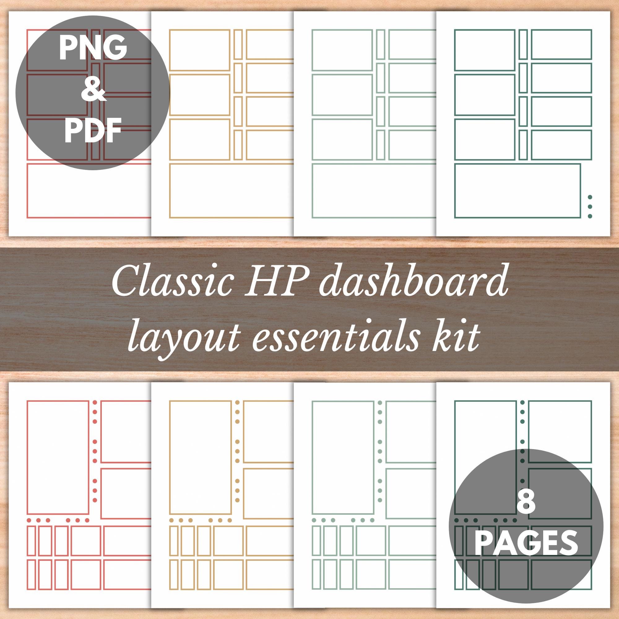 Happy Planner Dashboard Layout Printable Boxes in Soft Christmas Colors