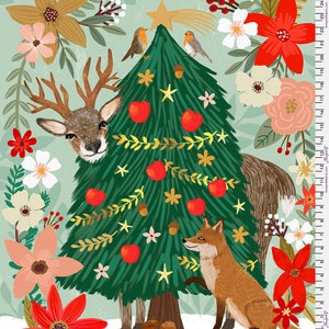 Christmas Pine Panel - Christmas Spirit by Mia Charro for FreeSpirit fabrics