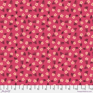 Teenie Flowers in Rose - Magic Makers from Cori Dantini for Free Spirit Fabrics - sold by 1/2 yard