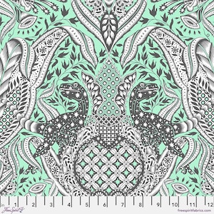 Gift Rapt - Mint - ROAR! by Tula Pink from FreeSpirit Fabrics - sold in 1/2 yards